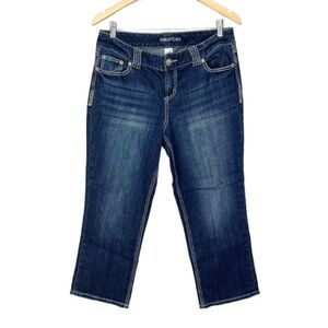 Maurices Contrast Stitch Embroidered Pocket Super Cropped Jeans